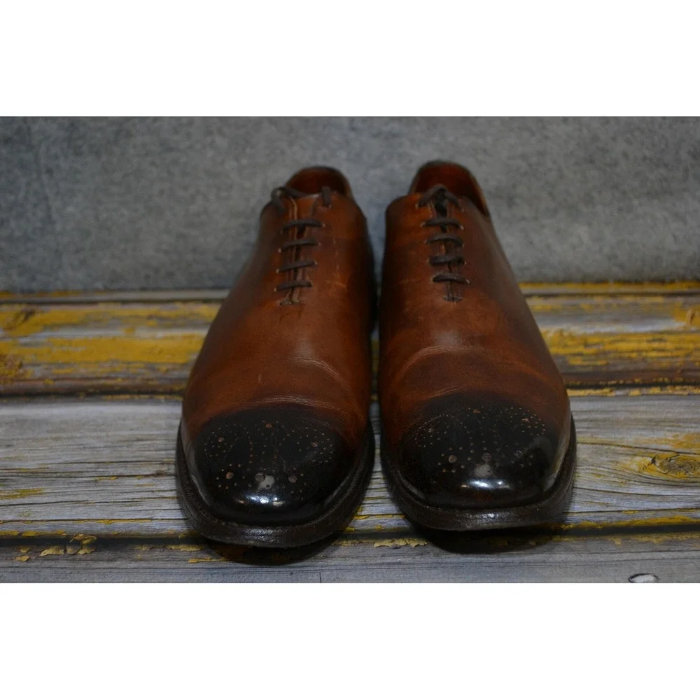 Allen Edmonds Mackenzie Shoes Mens 13 B Brown Leather Cap Toe Oxford Dress USA